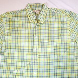 Foxfire Shirt Large Mens Button Up Short Sleeve Green Plaid Collared Casual